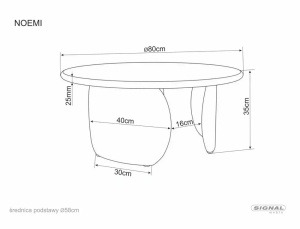 Măsuță de cafea Noemi bej mat ø80/h35 cm - Img 5