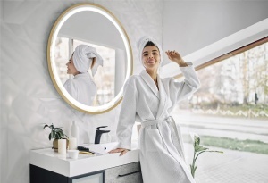 Oglindă LED 50cm MMJ BRUSH GOLD - Img 3