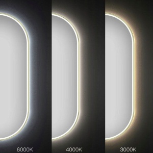 Oglinda LED OVL 50x100cm aurie - Img 7