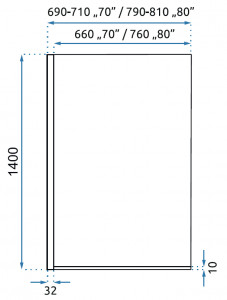 Paravan de cada Elegant Gold sticla - 80x140 cm - Img 3