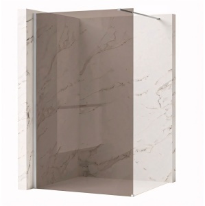 Paravan de dus Rea Flexi Brown / Chrome 140