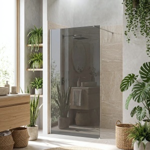 Paravan de dus Rea Flexi Grey / Chrome 80 - Img 2