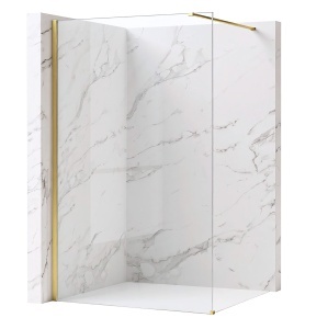Paravan de dus Rea Flexi Transparent / Brush Gold 130