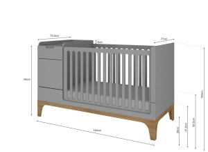 Patut pentru copii multifunctional UP! gri 70×120 cm - Img 7
