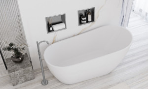 Raft incastrat pentru baie 30x30 argintiu periat - Img 7