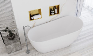 Raft incastrat pentru baie 30x30 auriu periat - Img 7