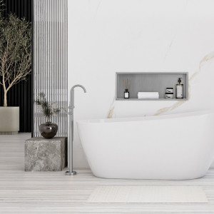 Raft incastrat pentru baie 30x60 argintiu periat - Img 5