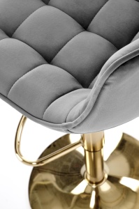 Scaun de bar H120 velvet gri/gold - Img 8
