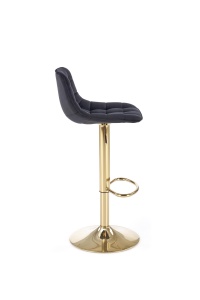 Scaun de bar H120 velvet negru/gold - Img 6
