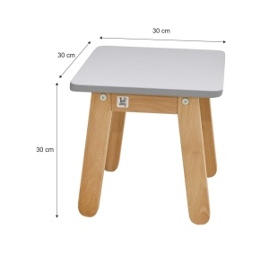 Scaun pentru copii Woody gri H30 cm - Img 3