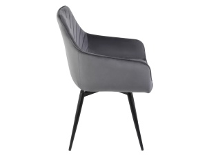 Scaun rotativ Servio velvet gri/negru Blu14 - Img 4