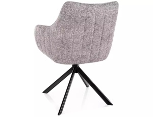 Scaun tapițat Azalia Leo gri deschis 04 / negru mat - Img 3