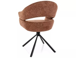 Scaun tapițat Borgo camel 35 / negru mat - Img 2