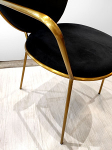 Scaun tapitat Etienne negru/gold – H95 cm - Img 4