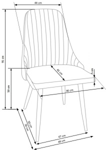 Scaun textil K285 bej - H 85 cm - Img 3