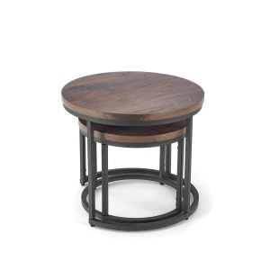 Set 2 mese de cafea Oreo nuc/negru – d43-53 x h35-45 cm - Img 3