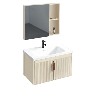 Set de mobilier de baie cu lavoar Astor 60 cm Beige - Img 5