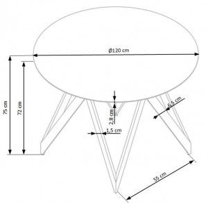 Set masa rotunda Mozambik ø120 cm + 4 scaune K373 gri - Img 10