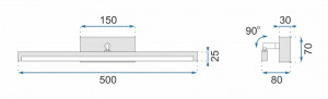 Aplica LED pentru oglinda 12W 50CM APP374-1W alba - Img 7