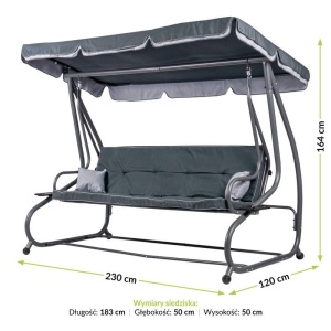 Balansoar de terasa Megi gri L230 cm - Img 13