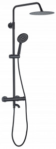 Baterie de dus cu termostat Lungo neagra - Img 2