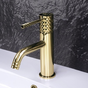 Baterie pentru lavoar Rea Lungo Diamond Gold - Img 2