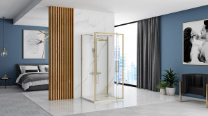 Cabina de dus De colt Rapid Swing Brush Gold - Img 3
