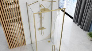 Cabina de dus De colt Rapid Swing Brush Gold - Img 5