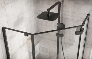 Cabina de dus DIAMOND BLACK MAT 80x80 cm - Img 5