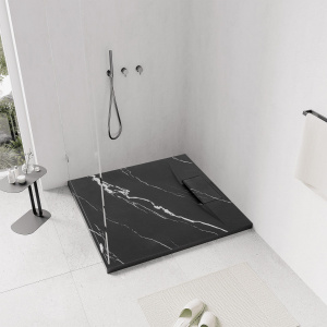 Cadita de dus Bazalt Carrara neagra 90x90 - Img 2