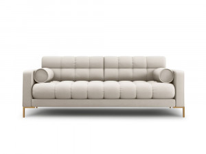 Canapea Bali 4 locuri stofa/picioare gold L217 cm - Img 2
