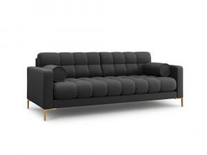 Canapea Bali 4 locuri stofa/picioare gold L217 cm - Img 11