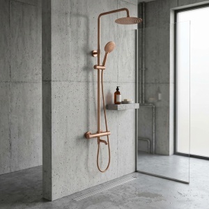 Coloana de dus cu termostat Lungo Diamond Copper Brush - Img 5