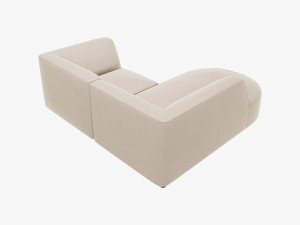 Coltar 3 locuri rotund Ruby catifea L186 cm - Img 3