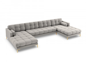 Coltar 7 locuri tapitat Bali picioare gold – L383 x l185 x h75 - Img 6