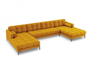 Coltar 7 locuri tapitat Bali picioare negre – L383 x l185 x h75 - Img 6