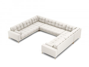 Coltar 9 locuri Bali tapitat/picioare gold – L327 x l256 x h75 - Img 5