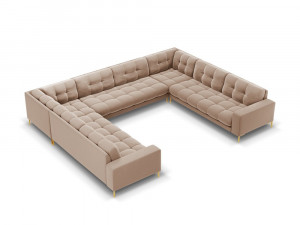 Coltar 9 locuri Bali velvet/picioare gold – L327 x l256 x h75 - Img 8