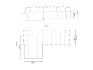 Coltar Lupine 4 locuri chenille Eden L290 cm - Img 5