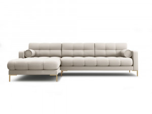 Coltar tapitat Bali 5 locuri picioare gold – L293 x l185 x h75 - Img 2
