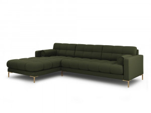 Coltar tapitat Bali 5 locuri picioare gold – L293 x l185 x h75 - Img 12