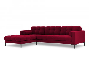 Coltar tapitat Bali 5 locuri velvet/picioare negre – L293 x l185 x h75 - Img 10