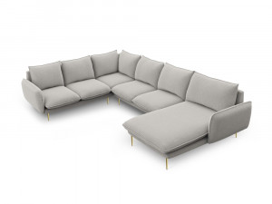 Coltar tapitat Vienna 7 locuri picioare gold – L330 x l235 x h95 - Img 7
