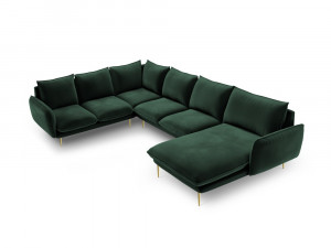 Coltar tapitat Vienna 7 locuri velvet/picioare gold – L330 x l235 x h95 - Img 8