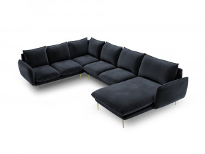Coltar tapitat Vienna 7 locuri velvet/picioare gold – L330 x l235 x h95 - Img 17