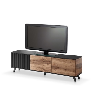 Comoda TV Random RTV2 stejar wotan/negru - L180 x A40 x h52 cm - Img 11