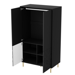 Dulap Bullet S-1 negru/auriu L90 cm - Img 2