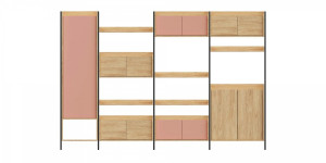 Dulap modular Mobius 2D natur/roz – H179 cm - Img 2