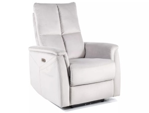 Fotoliu recliner cu functie de masaj Neptun M velvet gri deschis Blu03