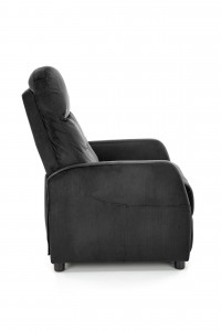 Fotoliu recliner Felipe 2 velvet negru H103 cm - Img 5